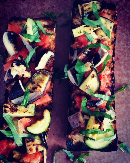 Fire Roasted Summer Ratatouille on a Toasted Garlic Crustini | rub that Rubs