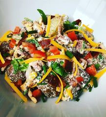 Loaded Roasted Potato Salad with rub that RUBS Italian 9 Spice blend